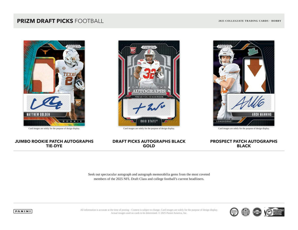 2025 Panini Prizm Draft Picks Football Hobby Box (12/3)