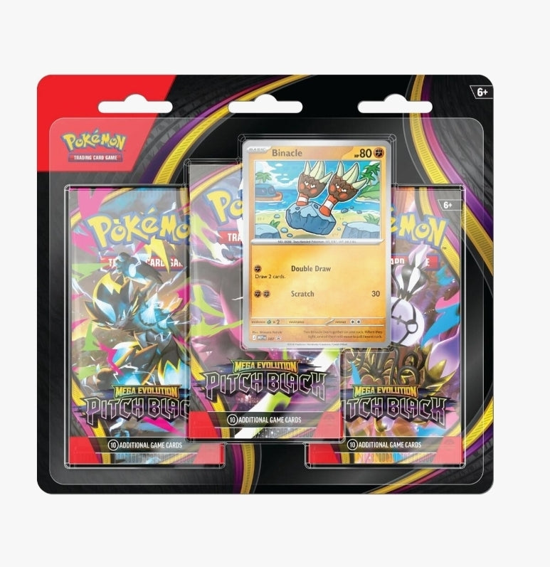 Pokémon TCG: Mega Evolution Pitch Black 3-Pack Blister (Binacle) (ME05)
