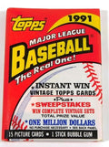1991 Topos Major League Baseball The Real One pack